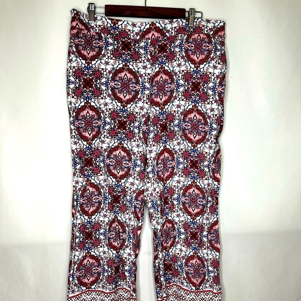 LOFT Women's Red and Blue Trouser